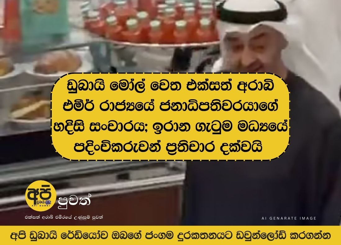 ඩුබායි මෝල් වෙත එක්සත් අරාබි එමීර් රාජ්‍යයේ ජනාධිපතිවරයාගේ හදිසි සංචාරය; ඉරාන ගැටුම මධ්‍යයේ පදිංචිකරුවන් ප්‍රතිචාර දක්වයි